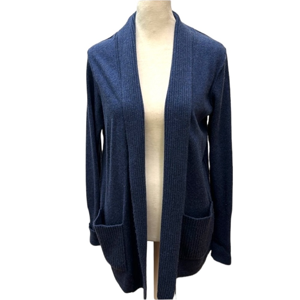 The Cashmere Project Shawl Collar Cardigan in medium blue. Size M. VGUC.